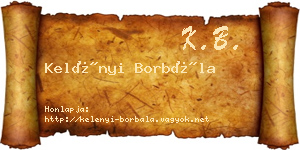 Kelényi Borbála névjegykártya